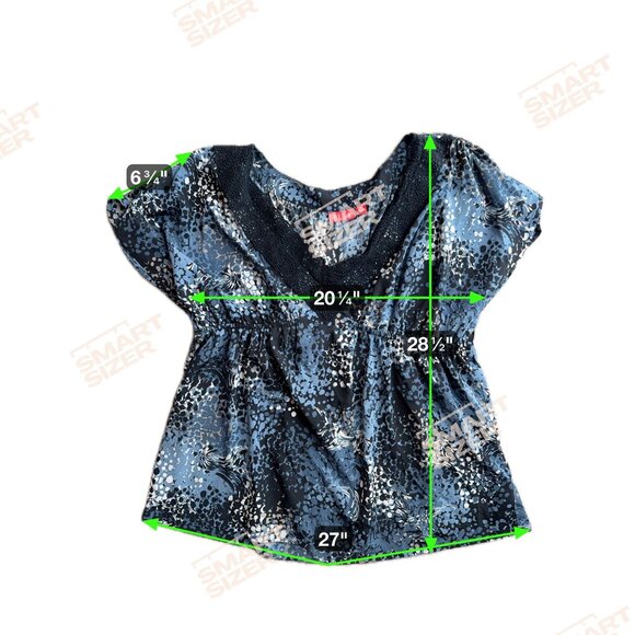 Elle Y2K Empire Waist Babydoll Top Womens‎ Size XL Lace Trim Stretch Slinky Vtg - Picture 2 of 7